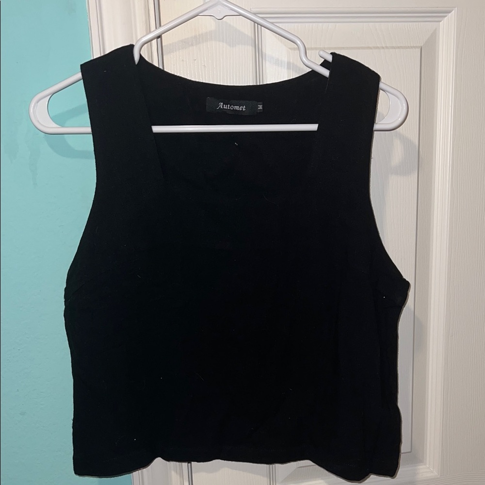 Sleek Black Tank Top by Aatoment
